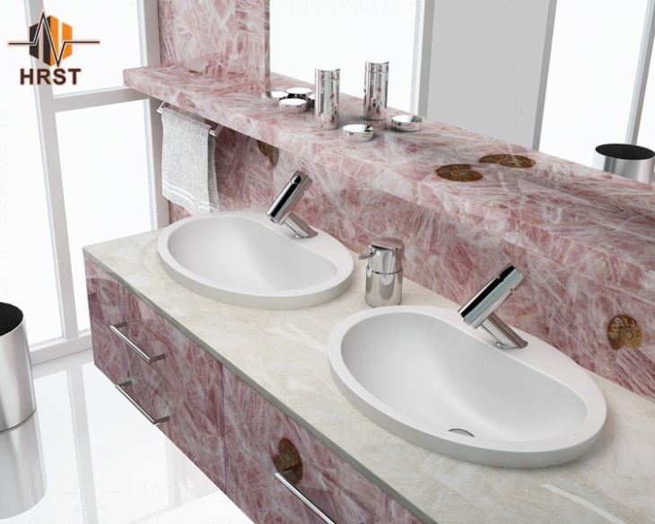 Pink Gemstone Vanity Top (2)